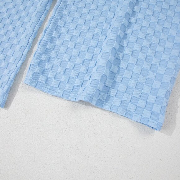 Checkered Pocketed Wide Leg Overalls - Picture 12 of 16